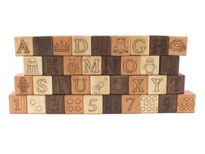 Wooden Building Blocks Toy Alphabet Baby Blocks
