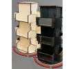 Wooden Display Stand 4-Sided Display Rack 360 degree Spinning Display Stand for Coasters Stickers Retail