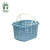 Import WSJ 20L lever handle portable grocery blue plastic shopping basket with wheels from China