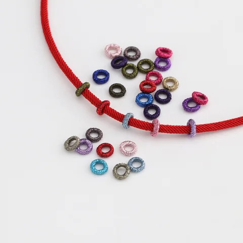 XQ1-200 Colorful Gold Spacer Beads 1.5~4mm Jewelry Accessories Nylon Polyester Golden Color Ball Handmade Bracelet