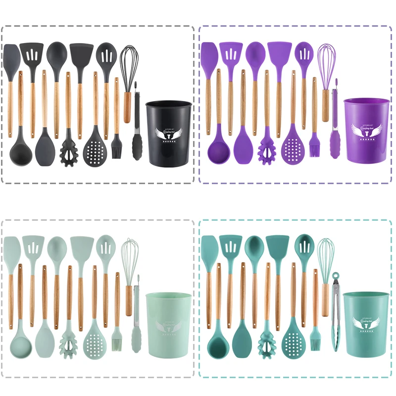 XueXiang Kitchen Accessories Cookware Set Wholesale 12 Pcs Kitchen Utensils Silicone Kitchen Utensil Set Cooking Tool