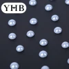 Yhb Hotfix Rhinestones Round Pearl Power Blue Glass Beads For Bags, Garment, Nail Art, Shoes, Diy