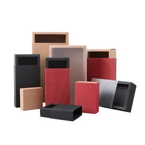 YIWU DECENT Cardboard  Black White Kraft Paper Foldable Sliding Drawer Gift Boxes Wholesale