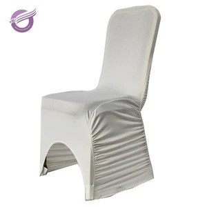 YT09513 Banquet Ivory Spandex Lycra Ruched Wedding Banquet Chair Cover