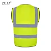 ZUJA Sample Available Printed High Reflective Strips Safety Vest Construction