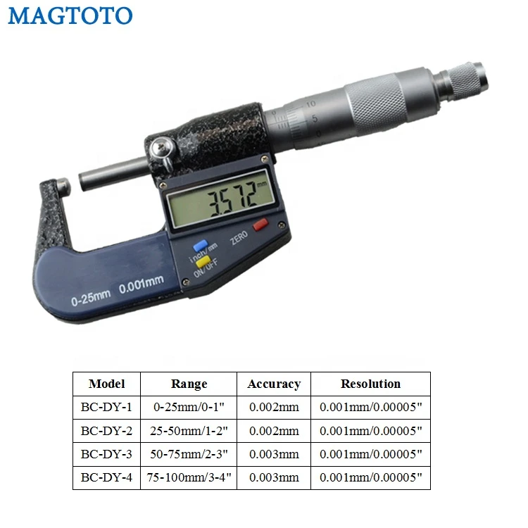 0-25mm 25-50mm 50-75mm 75-100mm electronic digital outside micrometer