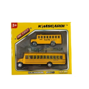 KIMSCARDI 2 assored Window Box Package School Bus Kid Toys Diecast Metal Cars