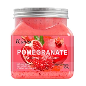 Kanho Pomegranate Natural Body Care Whitening Exfoliating Ice Cream Organic Skin Care Fruit Salt Ocean Body Scrub
