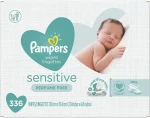 Pampers Sensitive Water Based Baby Diaper Wipes, Hypoallergenic and Unscented, 6 Pop-Top Packs, 336 Total Wipes