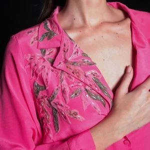 Elegant Luxury Womenswear hand embroidered garments on Pure Silk Fabric