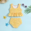 Children's swimsuit watermelon-printed tassel strap girls' swimsuit set Girls' bikinis