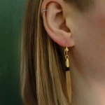 VAMP (Black) VAMP (Brown) Gold plated earrings with immortal Oleander leaf