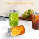 Customized Clear Pet Cans with Lids for Juice Drink Beverage Soda Packaging High Quality Plastic Jars
