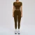 Import Women Crew Neck Short Sleeve Crop Top & High Waist Tummy Control Yoga Leggings 2 Piece Workout Fitness Outfit Set from China