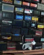 Used lead-acid batteries suitable for recycling.