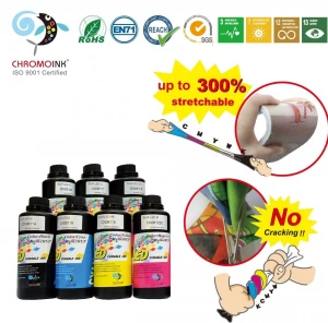 CHROMOINK LED UV high stretchability ink for Leather ,Yoga, Shoes (Epson , Konica, Ricoh Gen5/6)