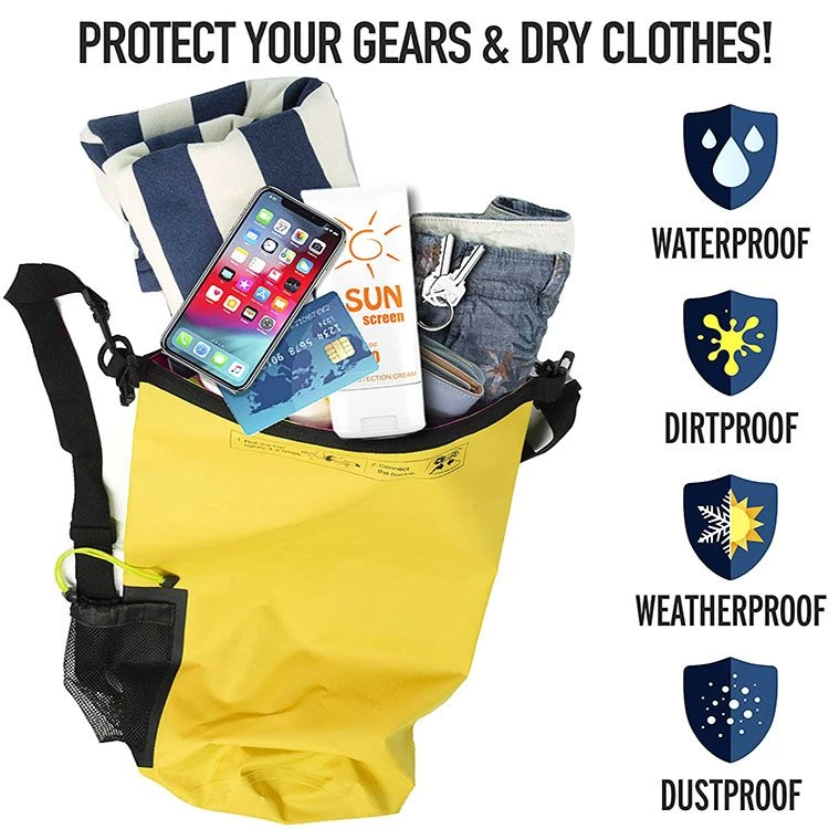 Waterproof Dry pack Rucksack Camping Diving with Mesh Side-pouch Floating Dry Bag.