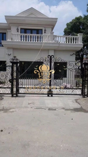 14 gauge steel wrought iron gates  for driveways residential electric gates designs for sale