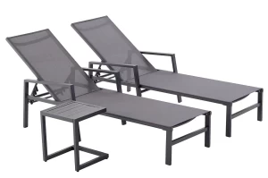 GARDEN FURNITURE OUTDOOR SUN LOUNGER WITH COFFEE TABLE LY-AS-091