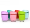 glass keep cup glass coffee cup with silicone lid and silicone sleeve