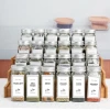 24 pcs 4 oz Empty Square Spice Bottles Glass Spice Jars Set With 1pcs Silicone Funnels