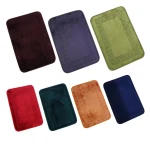 This non-slip bath mat stays put. Microfiber coral fleece rug for bathroom.