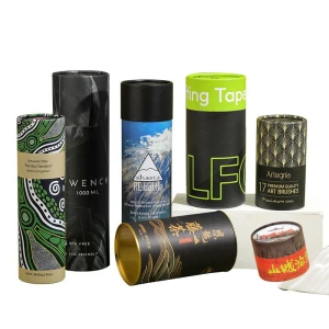 Customized Paper Tubes, Color-Printed Paper Buckets, Kraft Paper Round Cans, Cylindrical Packaging Paper Tubes