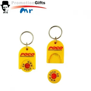 Plastic Coin Keychain Shopping Trolley Coin Key Chains
