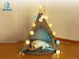 Portable Pet Cat Dog Tent Foldable Nest Bed Hut House with Cushion