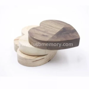 SD-030 promotional heart shape wooden 64gb 128gb  usb memory