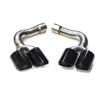 1 Pair 304 Stainless Steel Exhaust Tip For 2016-audi q7 exhaust Up To SQ7 Four Tips Black Nozzle Muffler Tip Tailpipe