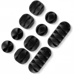 10 Pack Color Cord Organizer Cable Management for Organizing Cable Cords Home and Office Self Adhesive Cord Cable Clips Holder