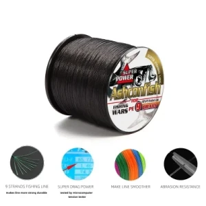 1000m 60lb Navy-Green Roundest Smooth 9 Strands Braided Fishing Line
