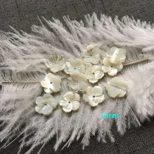 10mm 12mm 13mm Loose snowflake shaped natural shell beads carved flower shell mother of pearl round bead