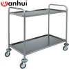 1.0mm Thickness Assembled 2 layers Stainless Steel Wine Trolley with universal wheel hotel trolley restaurant fast food equiment