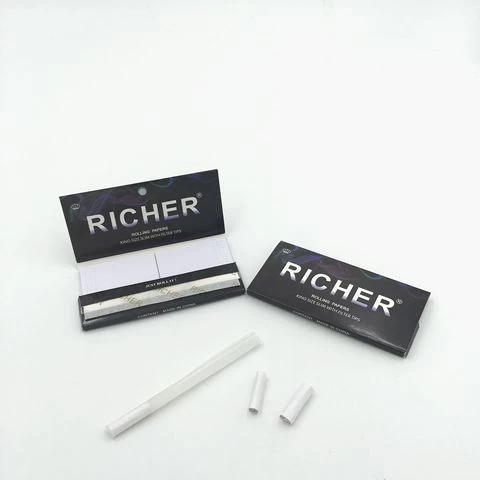 12.5gsm natural arabic gum eco-friendly cigarette rolling paper with filters