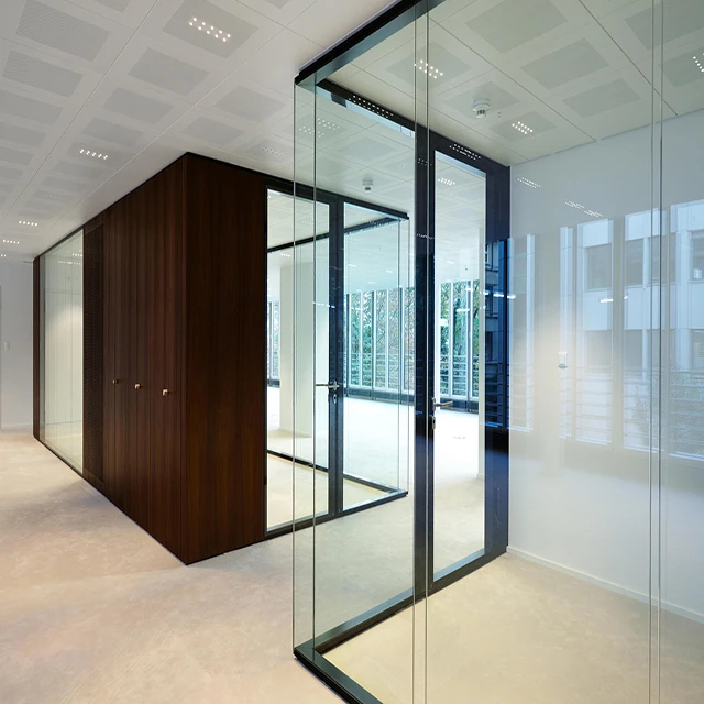 12MM glass aluminum soundproof office partition