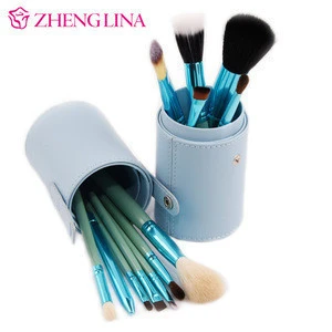 12pcs personalized novelty cosmetic brush animal hair makeup brush set with case