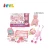 Import 14 inch doll with IC sounds pee toys doll baby trolley with chair and bed from China