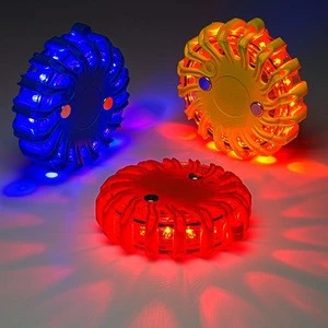 16 Led Rechargeable Magnetic Round Traffic Warning Flare Light Road Emergency Light