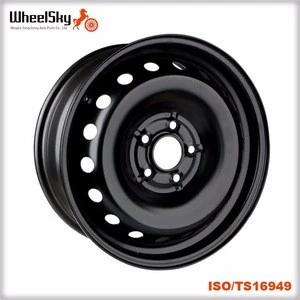 16x6.5 PCD 5X108 Black Steel Wheel Rim For Passenger Car