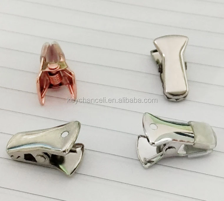19mm mini alligator clip sealing flat mouth bag clip small metal anti-skid clip with rubber ends for curtain women underpants