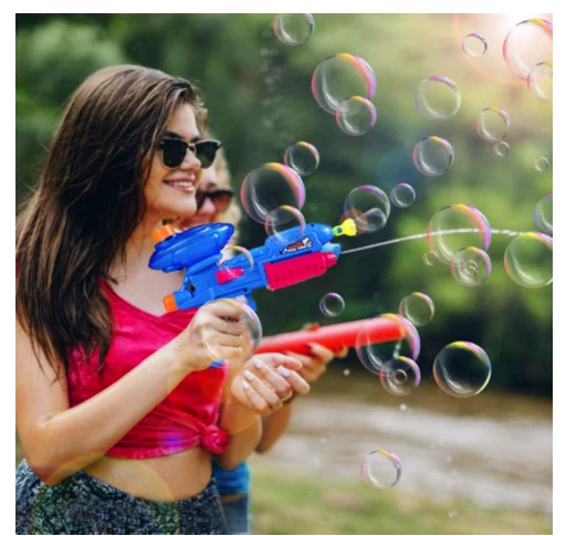 2 in 1 Water gun with bubble  Capacity Water Soaker Blaster Squirt Toys Swimming Pool Beach Sand Water Fighting Toy Bubble Party
