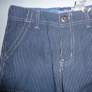 2017 boy yarn-dyed stripe woven cotton cargo shorts casual
