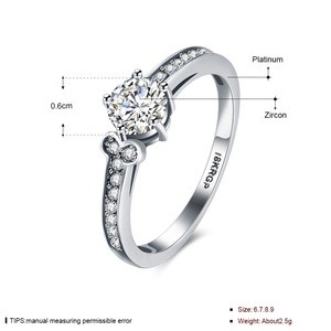 2018 New Arrival White Gold Plated Round Cut Crystal Cubic Zirconia CZ Diamond Forever Love Eternity Ring