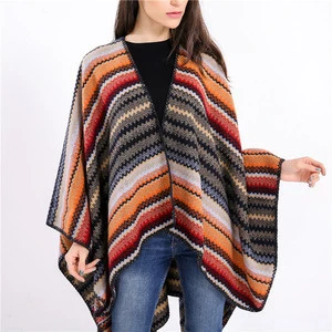 2019 Latest  turkish tie dye shawls Fashion lady knitted winter ponchos and shawls