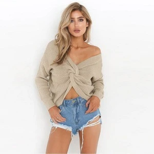 2019 New Woman Pullover Knitted Off the Shoulder Acrylic Latest Design Fashion Ladies Sexy Women Fall Winter Lady Sweater