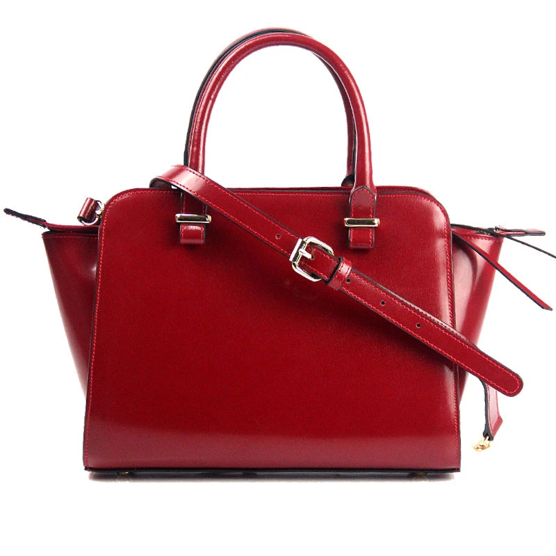 2020 Custom Logo Red Brown Black Luxury Real Genuine Leather Hand Bag Ladies Woman Purses And Handbags Shoulder Bag