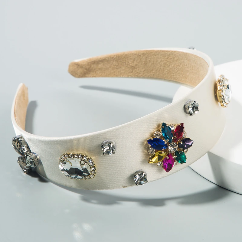 2020 Designer Fashion Luxury Geometric Colorful Diamond Crystal Rhinestone Headband For Women Hair Accessories
