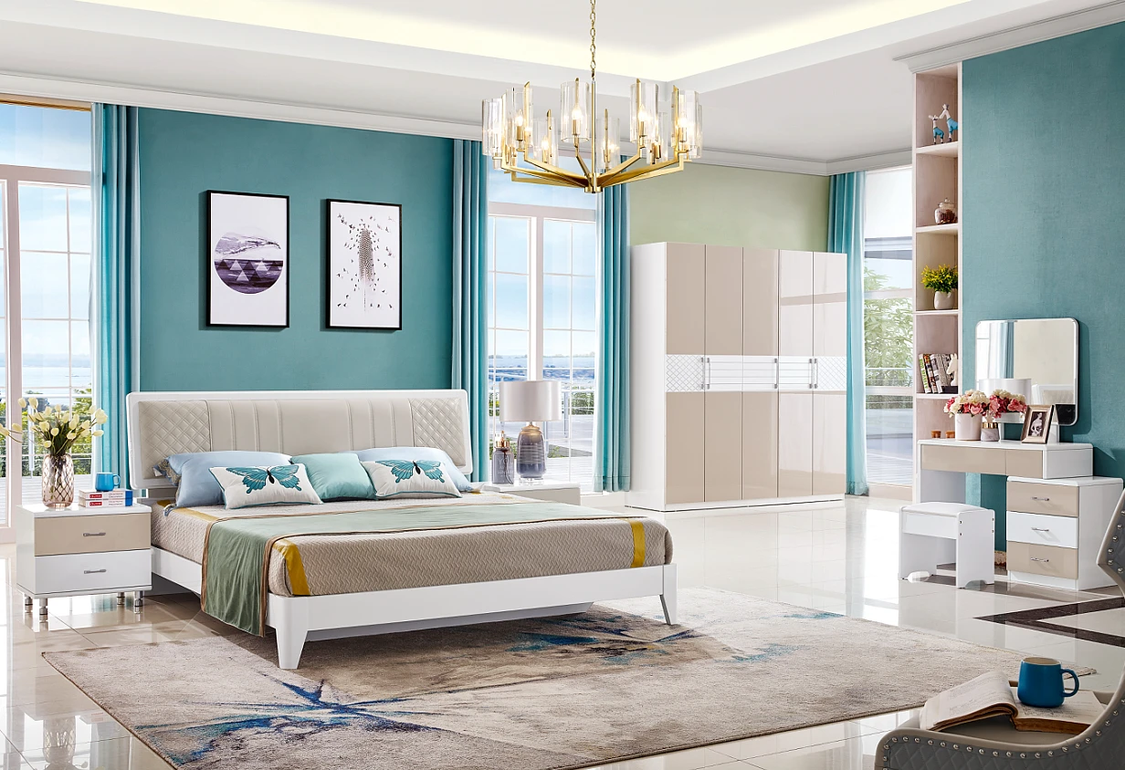 2020 European luxury adult modern bedroom furniture best price double bed